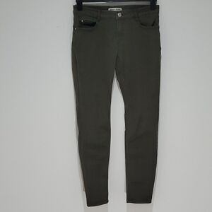 brody olive green 28" waist push up mid-high rise skinny jeans